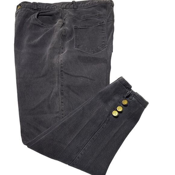 Gitano Denim - Vintage Gitano Women’s Black Tapered Leg Womens Jeans Size 18Wx32 Distressed 80s